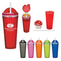 Practical 22 Oz. Tumbler With Straw And Snack Container